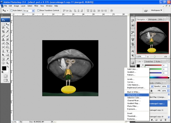 Creation of Alien Vacation: Step 32